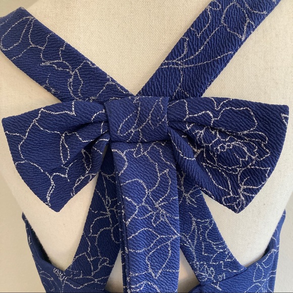 Row A Navy, Silver Pullover Sleeveless Party Dress - Picture 2 of 6